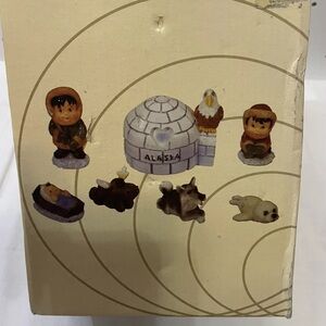 Igloo Eskimo 7 Pc Nativity Scene Alaska Christmas